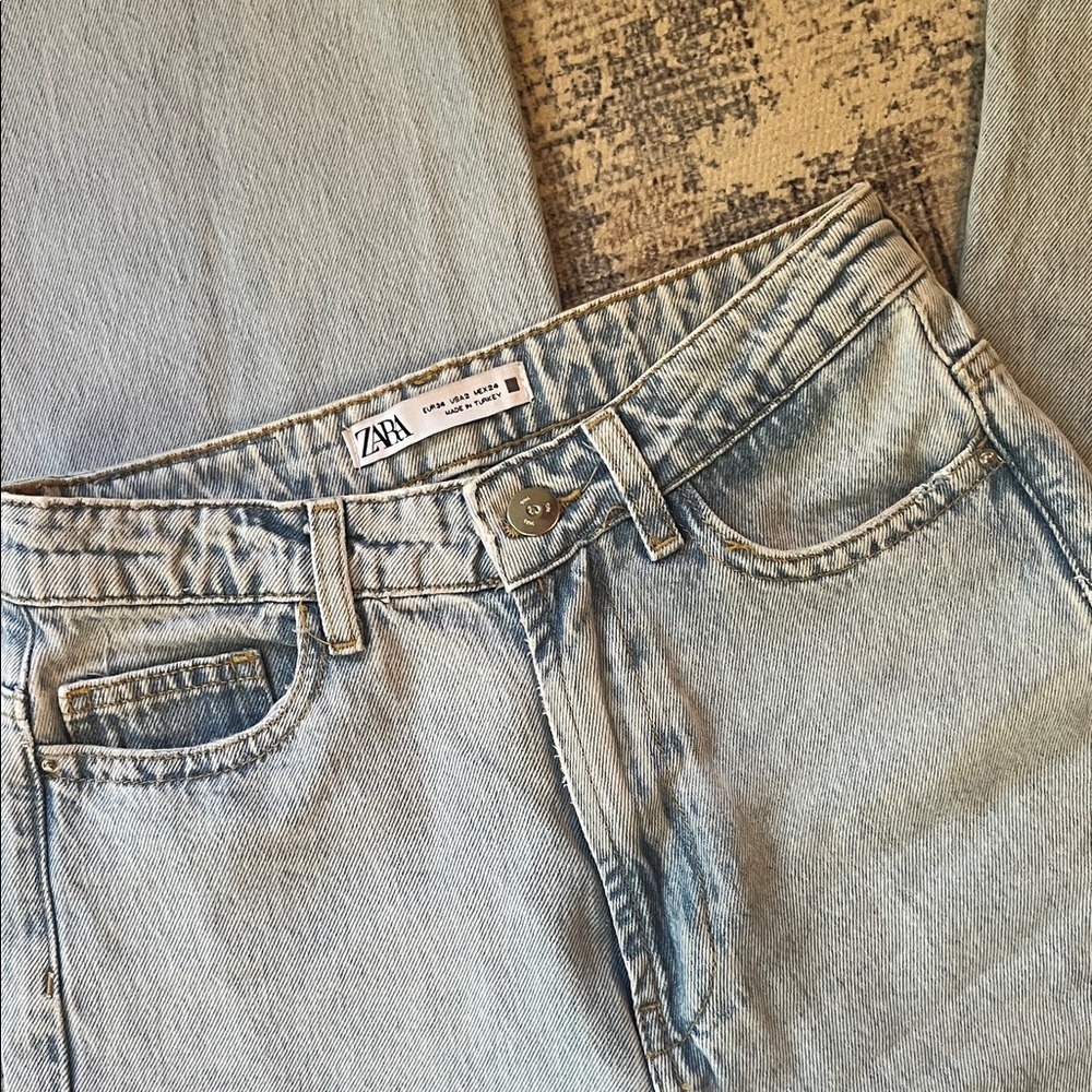 Zara Sky Blue Denim Pants